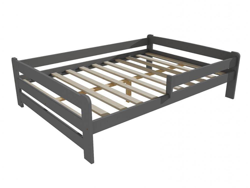 eoshop Detská posteľ so zábranou VMK009D KIDS (Rozmer: 120 x 200 cm, Farba dreva: farba sivá)